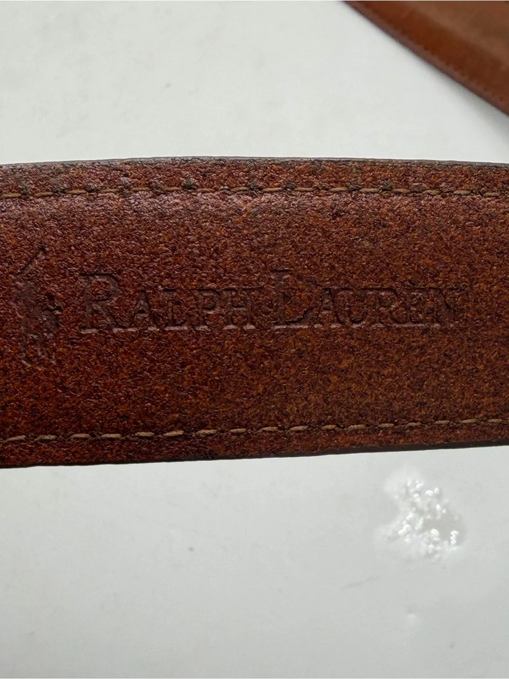 Classic Polo Ralph Lauren Men's Italian Leather Belt in Tan Silver Buckle Sz 34